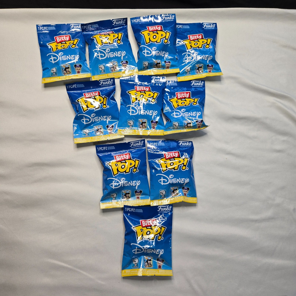 Funko Bitty Pop! Disney Mystery Blind Bags Lot of 10 Sealed Foil Packs